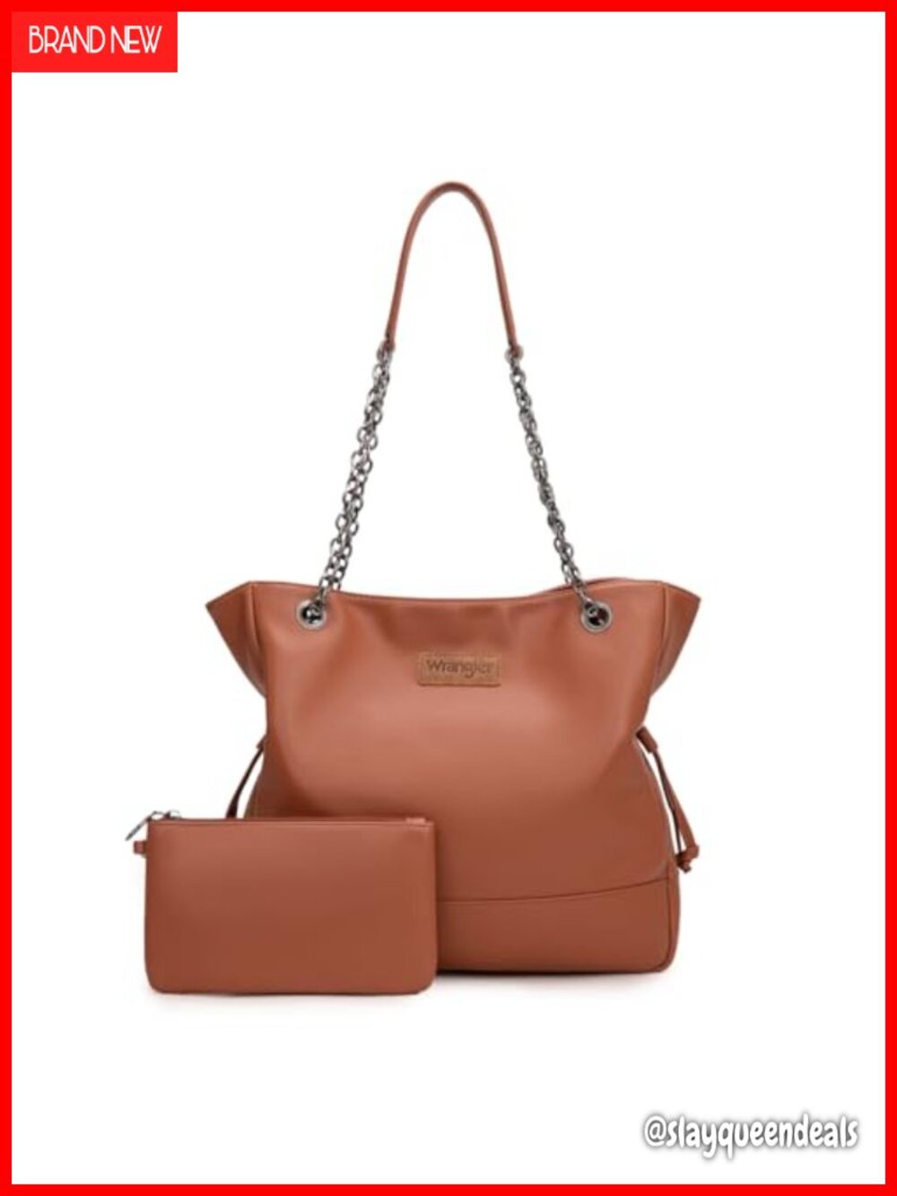 Faux Leather Tote Bag with Removable Pouch for Women